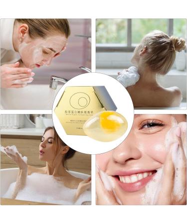 Egg Soap | Skin Tightening Moisturizing Natural Egg-Infused Face Bath Soap Bar For Cleansing | Brightening Moisturizing Bath Soap Pimple Removal Skin Care Cleansing Face - Buy Online on GoSupps.com