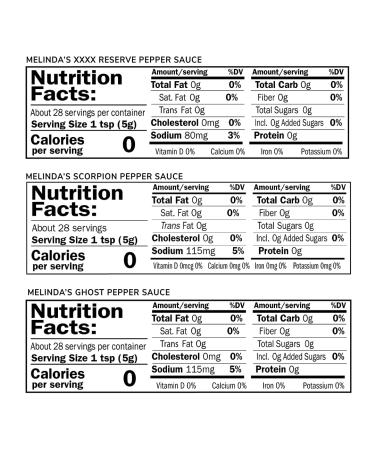 Melinda's Extreme Fiery Collection - Extra Spicy Hot Sauce Gift Set - Ghost Pepper, Scorpion Pepper, Habanero XXXXtra Reserve - 5oz, 3 Pack - Buy Online on GoSupps.com