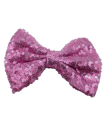 Topkids Accessories Large Sequin Bow on 8cm Beak Hair Clip - Party Sparkly & Bright - for Girls Women Ladies Children (Lilac)