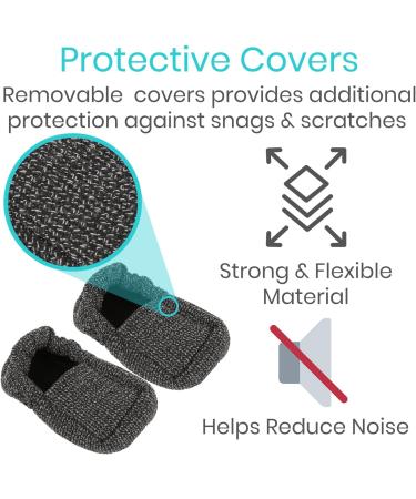 Vive Walker Ski Glide Covers 4 PCS - Heavy Duty Removable Padded Caps for Seniors Rollator - Indoor & Outdoor Durable Walker Floor Padding - Buy Online on GoSupps.com
