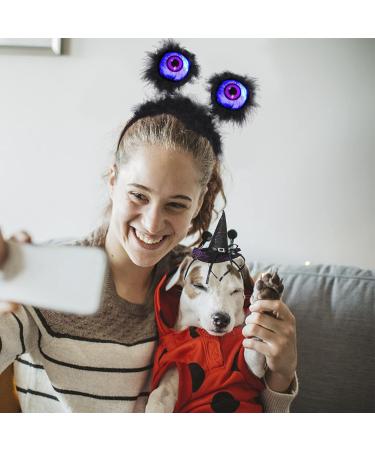 ATDAWN Halloween Headbands - 6 Pack Witch Hat, Eyeball Boppers, LED Flashing Eyes, Spider Web, Rose Floral Crown, Skull - Cosplay Party Accessories - Buy Online on GoSupps.com