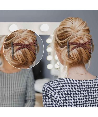 4 Pieces Hair Combs for Women Accessories Elastic Hair Clip Combs Bandette Comb with Elastic Band Double Comb Hair Clip Hair Styling Tool for Women Thick Curly Thin Hair (Black Brown) - Buy Online on GoSupps.com