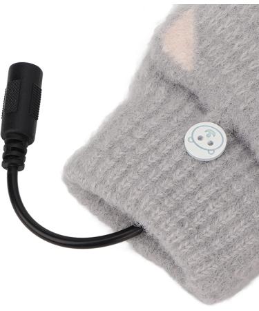 USB Heated Gloves Mens Fashion Office Work Fingerless Heating (Grey) - Buy Online on GoSupps.com