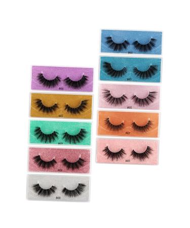 minkissy 10 Pairs False Eyelashes Eyelash Trendy Makeup Lash Accessories Makeup Accessories Lash Cosmetics Accessories for Girls Girls' Accessories False Lashes 3d Make up Imitation