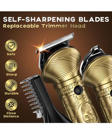 Buy Lanumi 6-in-1 Beard Trimmer for Men - Professional Hair Clipper &USB Rechargeable Groomer for Nose Ear & Facial Hair - Gold - Buy Online on GoSupps.com