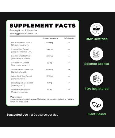 Auric Herbal Liver Support Supplement | Milk Thistle (Silymarin) Turmeric Garlic Ginger for Liver Health | Advanced Detox & Cleansing Formula for Active Liver | 180 Capsules Capsules 180 Capsules - Buy Online on GoSupps.com