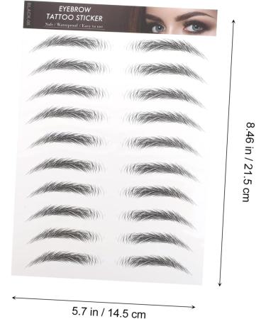 Healeved Black Eyebrows 20 Pcs Imitation Eco Eyebrow Sticker Fake Eyebrow Brow Stickers Transfer Stickers 3d Eyebrow Lines 21.5X14.5cmx2pcs Blackx2pcs - Buy Online on GoSupps.com