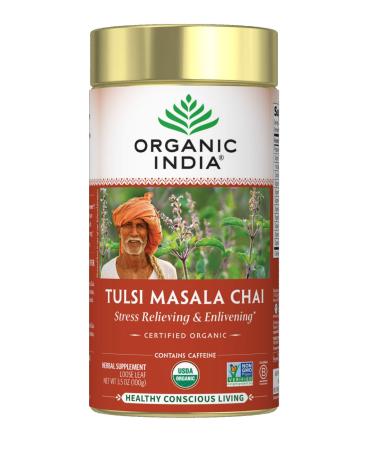 Organic India Tulsi Masala Chai Stress Relieving & Enlivening Loose Leaf 3.5 oz (100 g)