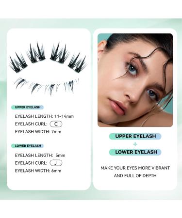 Shop Reusable C Curl Lash Clusters Kit - Natural Soft Upper & Lower Eyelash Extensions (11-14mm) | Easy to Remove Wispy Look - Buy Online on GoSupps.com