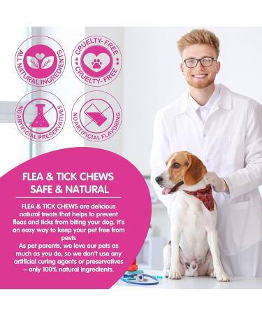 Flea and Tick Prevention Chewable 120 PCS - All Natural Dog Control Chews - Oral Supplement for Dogs of All Breeds and Ages - Buy Online on GoSupps.com