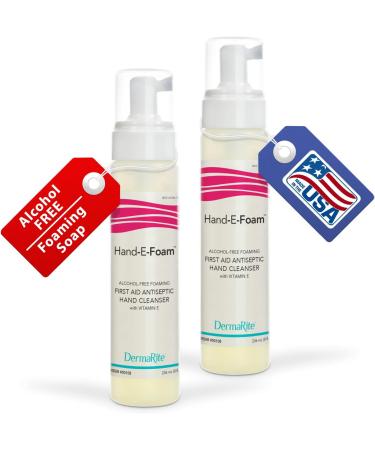 Hand-E-Foam Alcohol Free Hand Sanitizer Pump - Moisturizing Foam with Vitamin E 8 oz | No Rinse Non-Drying Antiseptic Cleanser - Ideal for International Shipping - Buy Online on GoSupps.com