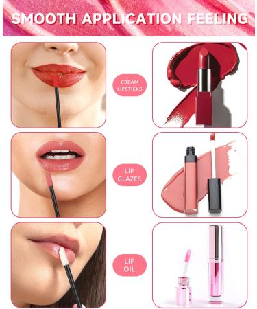 200Pcs Disposable Lip Brushes Lip Applicators Disposable Lint Free Lip Wands for applying lipsticks(Black) - Buy Online on GoSupps.com