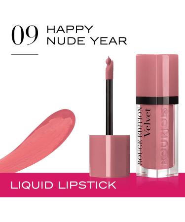 Bourjois Rouge Edition Velvet Liquid Lipstick 09 Happy Nude-Year 6.7ml Nudes Collection - Buy Online on GoSupps.com