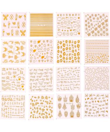 FRCOLOR Gold Nail Art Adhesive Sticker Decals 3D Metallic Silver Nail Decorations Water Transfer for Women Girls Nail Art Supplies Golden Silver - Buy Online on GoSupps.com