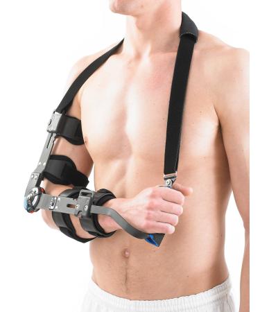 Neo-G Post-Operative Elbow Brace | Ligament Injury Support Joint Stability & Pain Relief | Class 1 Medical Device - Right - Black - Unisex - Buy Online on GoSupps.com