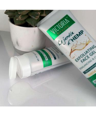 Victoria Beauty Jardin D' Hemp Face Wash for Sensitive Atopic and Dry Skin - Gentle Exfoliating Gel Face Cleanser with Hemp Oil Lactic Acid Omega 3 and 6 for Women and Men 150ml - Buy Online on GoSupps.com