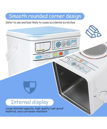 Metal Laundry Powder Storage Box | Detergent Canister with Skylight | Washing Machine Shape - Buy Online on GoSupps.com