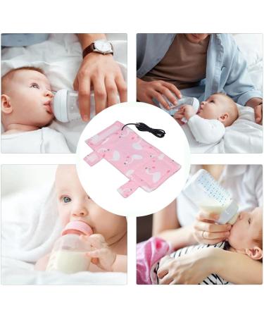 USB Baby Bottle Warmer Bag - Portable Milk Heating Heater Keeper - Pink Swan Design - for Infant Feeding & Outdoor Travel - Buy Online on GoSupps.com