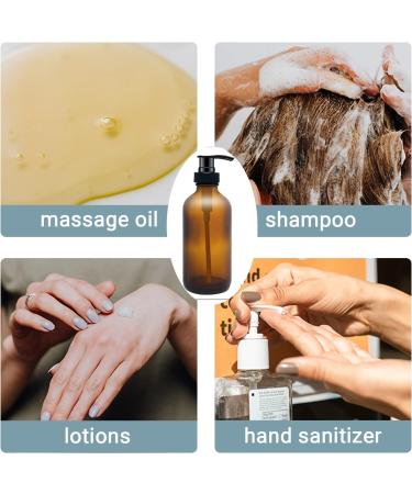 BPFY 12 Pack 8 oz Amber Glass Bottles with Pumps for Essential Oils Cleaning Products Lotions Aromatherapy Oil Pump Bottles Refillable Containers With Cap 12 Chalk Labels 1 Pen - Buy Online on GoSupps.com