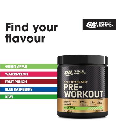 Optimum Nutrition Gold Standard Pre Workout Green Apple Powder 330g - Buy Online on GoSupps.com