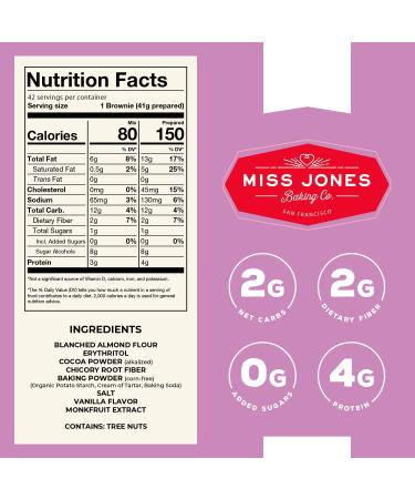 Miss Jones Baking Keto Brownie Mix - Gluten Free, Low Carb, No Sugar Added - 3 Count Case - Buy Online on GoSupps.com