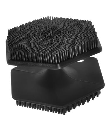 PLAFOPE Face Brush Silicone Face Scrubber Facial Wash Brush Silicone Facial Scrubber Face Exfoliator Facial Cleansing Brush Scrubber Facial Cleansing Brush for Blackhead Face Washer Brush 6.50X6.50X4.00CM Black