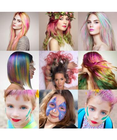 Hair Chalk 12 Colorful Pens - Easy Wash Out Metallic Glitter for All Hair Colors | Perfect Birthday & Party Gifts for Girls | DIY Cosplay & Christmas Fun - Buy Online on GoSupps.com