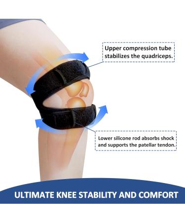 Medical Patella Knee Brace | Plus Size Support Strap for Pain Relief | Tendonitis Meniscus Tear Arthritis | Extra Large for Men & Women - Buy Online on GoSupps.com
