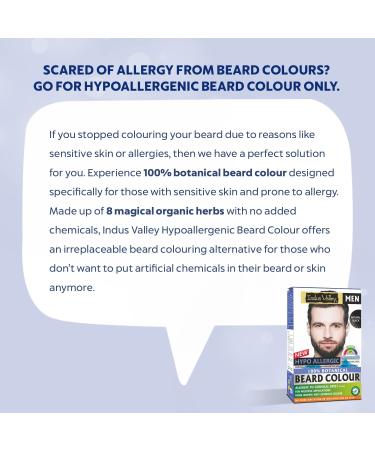 Indus Valley 100% Botanical Hypoallergenic Mustache & Beard Color for Men | Long-Lasting Vegan & Cruelty-Free Black Shade - Buy Online on GoSupps.com