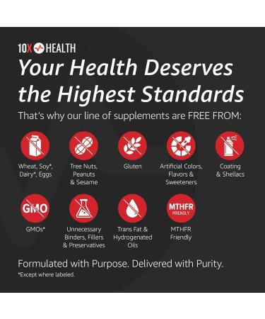 10X Health Probiotics for Men - 60 Capsules Immune Support Supplement & Probiotics for Digestive Health with Lactobacillus Rhamnosus Acidophilus & Bifidobacterium Probiotic for Gut Health - Buy Online on GoSupps.com