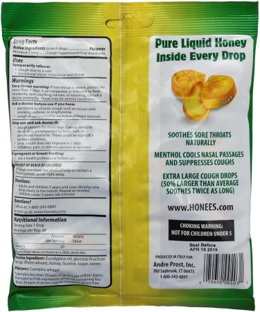Honees Cough Drops Variety Pack - 60 Drops (Honey, Lemon, Eucalyptus) - 3 Pack - Buy Online on GoSupps.com