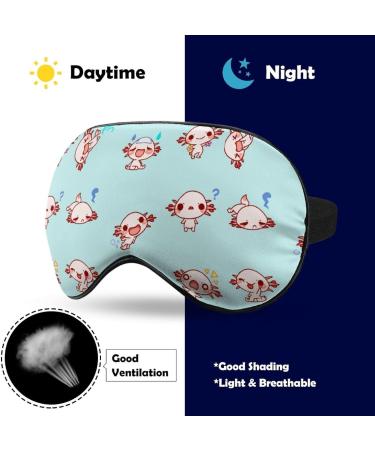 Cute Axolotl Sleep Mask - Adjustable Eye Cover for Sleeping - Blocks Light for Night, Travel, Nap - Men and Women - Buy Online on GoSupps.com