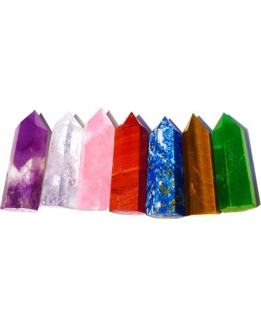 Natural Crystal Wands of 7 Chakras Healing Crystals Set Power Stone Gemstones Mineral Stone for Meditation Healing or Ritual Divination with Vintage Wooden Box Gift Kit (A Set) - Buy Online on GoSupps.com