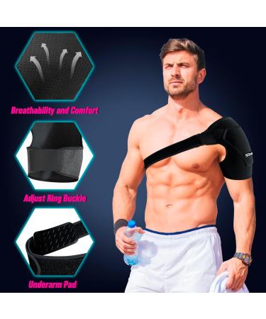 Shoulder Brace for Men & Women - Rotator Cuff Support with Soft Underarm Pad | Pain Relief & Compression Sleeve for Shoulder Injury - Large - Buy Online on GoSupps.com