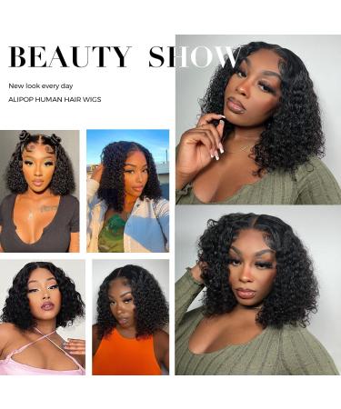 ALIPOP Glueless Curly Lace Front Wig for Black Women - 12 Inch Bob Wig - Buy Online on GoSupps.com