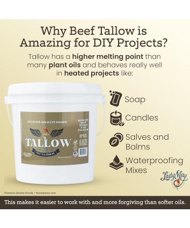 Bulk Grass-Fed Beef Tallow for Soap Skincare & Candles 8lbs Maker-Proven Quality - Buy Online on GoSupps.com