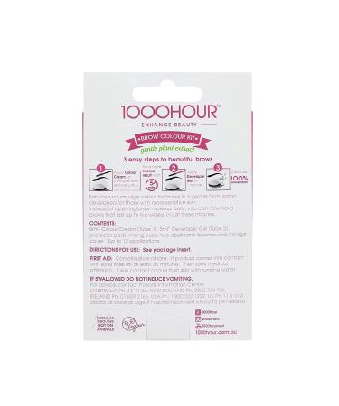 1000 Hour Brow Color Kit Natural Black - Long Lasting Temporary Color - Gentle Plant Extract Formula - 12 Applications - Buy Online on GoSupps.com