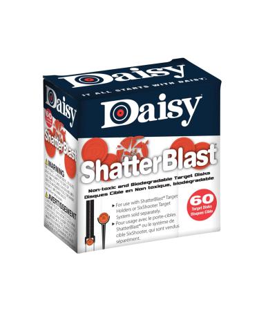 Daisy Shatterblast Breakable Refill Target 2" Disks (60 Pack), Hunter Orange