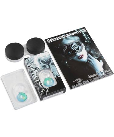Colored Light Blue Anime Contact Lenses - Turquoise Circle Lenses for Cosplay | High Coverage No Prescription Free Lens Case - Buy Online on GoSupps.com