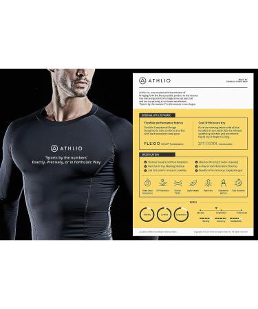 ATHLIO Men's Cool Dry Short Sleeve Compression Shirts - 3 Pack, Black, Size Large - Buy Online on GoSupps.com