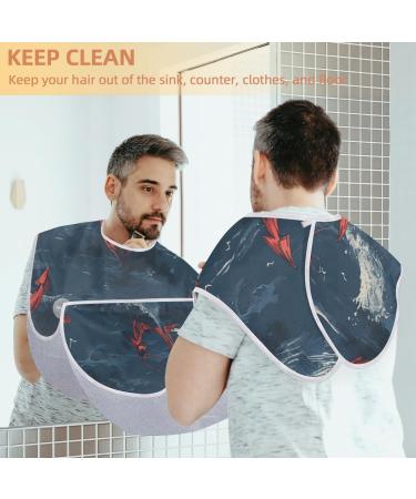 Beard Bib Apron | Beard Hair Catcher for Men | Perfect Father's Day & Christmas Gift - Ocean Red Anchor - Buy Online on GoSupps.com