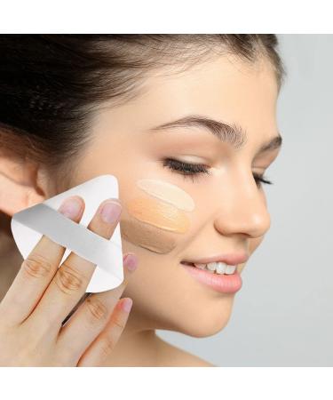 2-Piece Reusable Powder Puffs - Triangle Velor Makeup Applicator for Loose Powder Foundation & Cream - Black & White - Buy Online on GoSupps.com