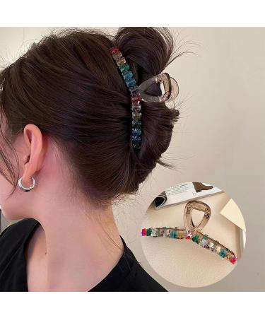 Souarts Butterfly Flowers Hair Clip - Thick Non-Slip Metal Hair Clips for Girls & Women | Colorful Bear Acrylic Set of 2 - Stylish Hair Claw Accessories - Buy Online on GoSupps.com