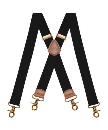 Dresime H str ger for men with 4 strong hook clips x Form elastic adjustable braces for men and women working pants strong motorcycle pants overalls jeans a-black a