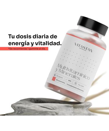 Vitastan 60 Multivitamin Gummies - Vitamins B2 B6 and B12 - Contribute to Energy Metabolism - Strengthens the Immune System - 100% Free - Suitable for Men and Women - Buy Online on GoSupps.com
