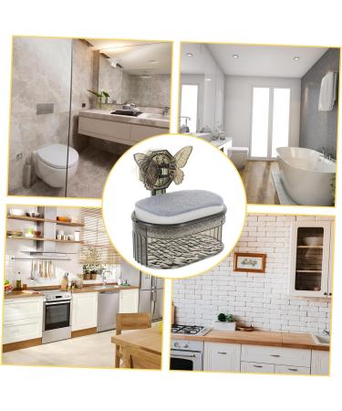 Ciieeo Bathroom Supply Sponge Draining Holder Sink Pc Soap Grey 13.9X13.4X8.5CM - Buy Online on GoSupps.com