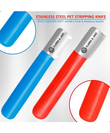 FLAMIA & JABZ Stripping Knife for dogs Right handed Stainless Steel with Plastic grip (2 Piece Pack) - Buy Online on GoSupps.com