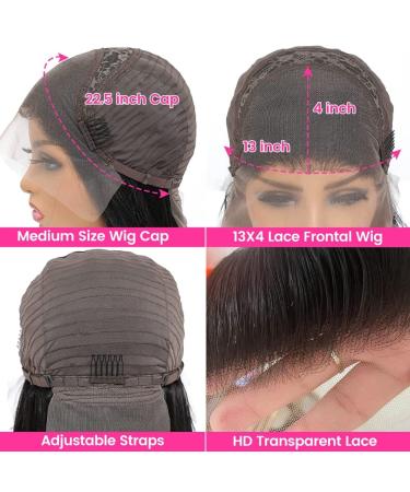 24 Inch Straight Lace Front Human Hair Wig for Black Women - Pre Plucked with 150% Density and Baby Hair - HD 13x4 Lace Frontal Wig - Buy Online on GoSupps.com
