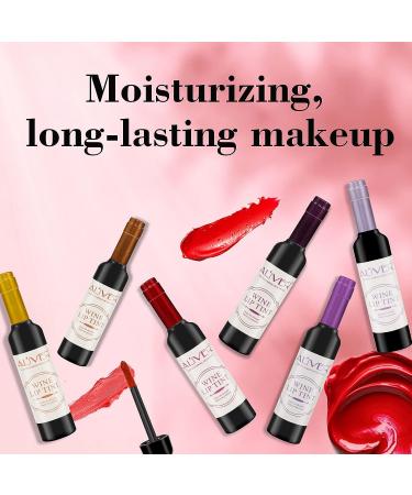 ALIVER Wine Lip Tint Set - 6 Waterproof Long Lasting Stains, Non-Stick Cup Gloss, Light Color - Buy Online on GoSupps.com