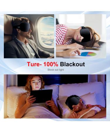 Shop Widened 3D Sleep Mask for Big Heads | 100% Blackout & Washable Eye Mask with Adjustable Strap | Ideal for Lash Extensions - Comfortable Black Eye Cover with Earplugs - Buy Online on GoSupps.com